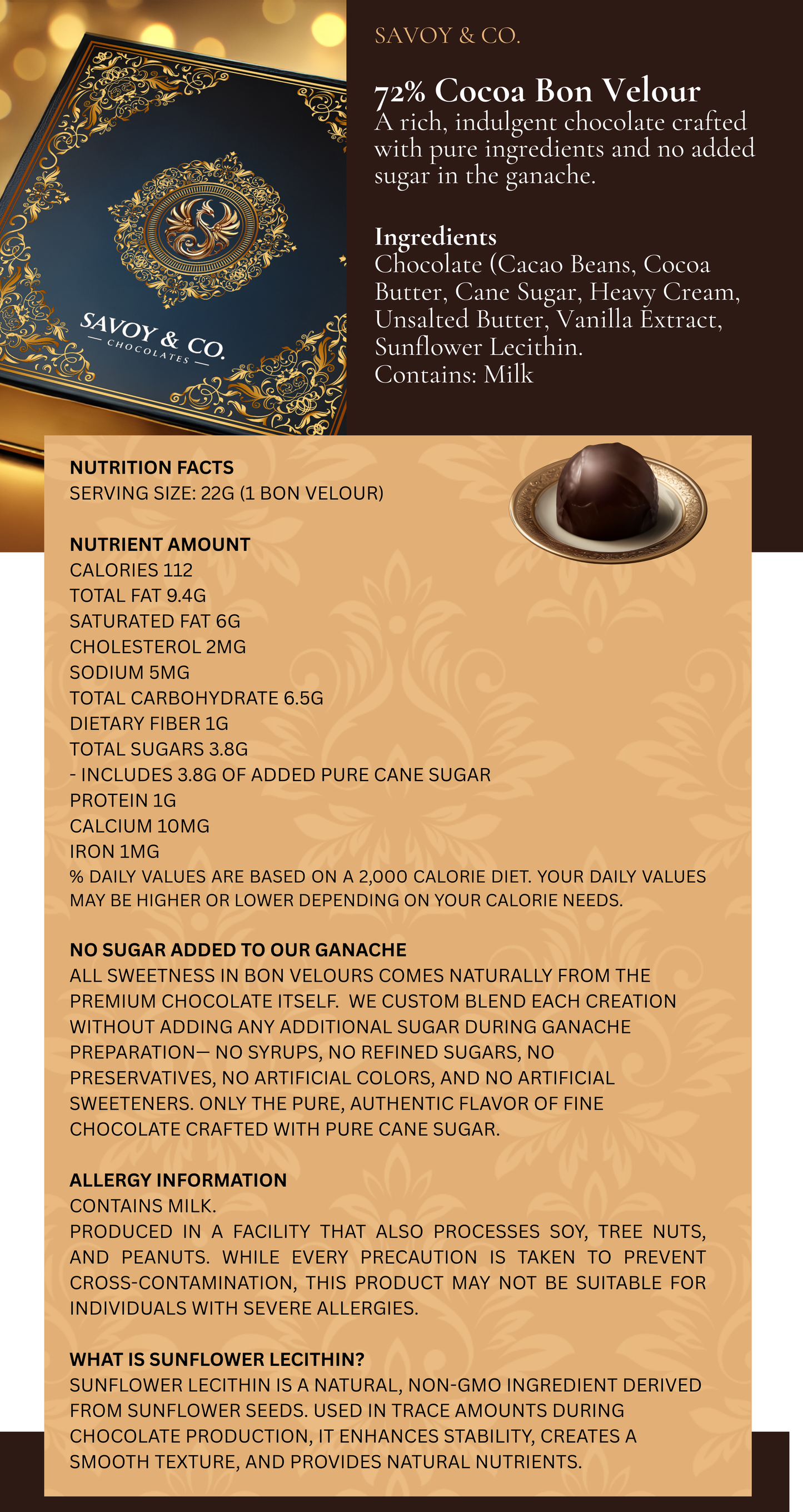72% Dark Bon Velour - Fresh - Made To Order