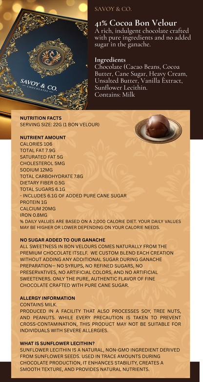 41% Milk Chocolate Bon Velour - Fresh - Made To Order