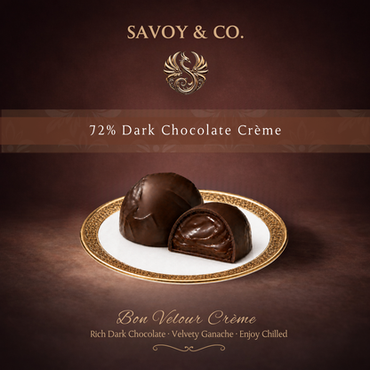 Bon Velour Crème – 72% Dark Chocolate - Made Fresh To Order