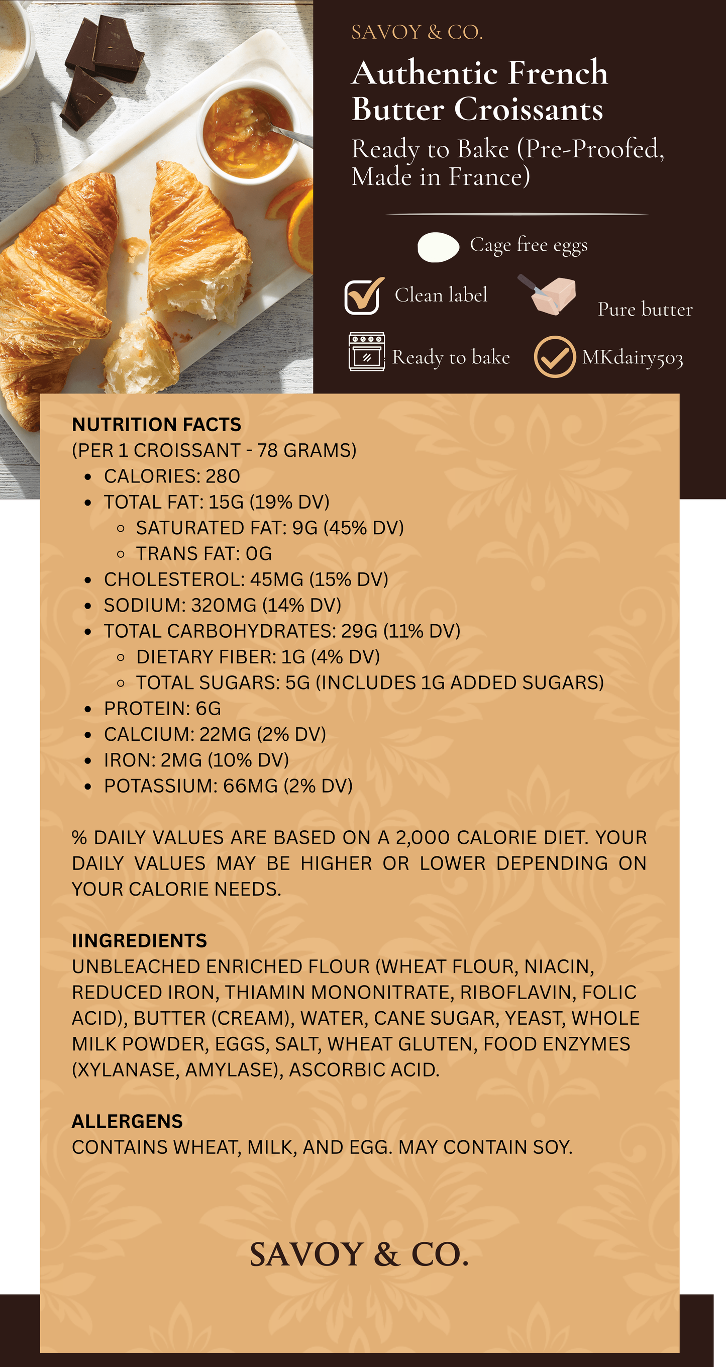 Authentic French Butter Croissants – Ready to Bake (Pre-Proofed, Made in France)
