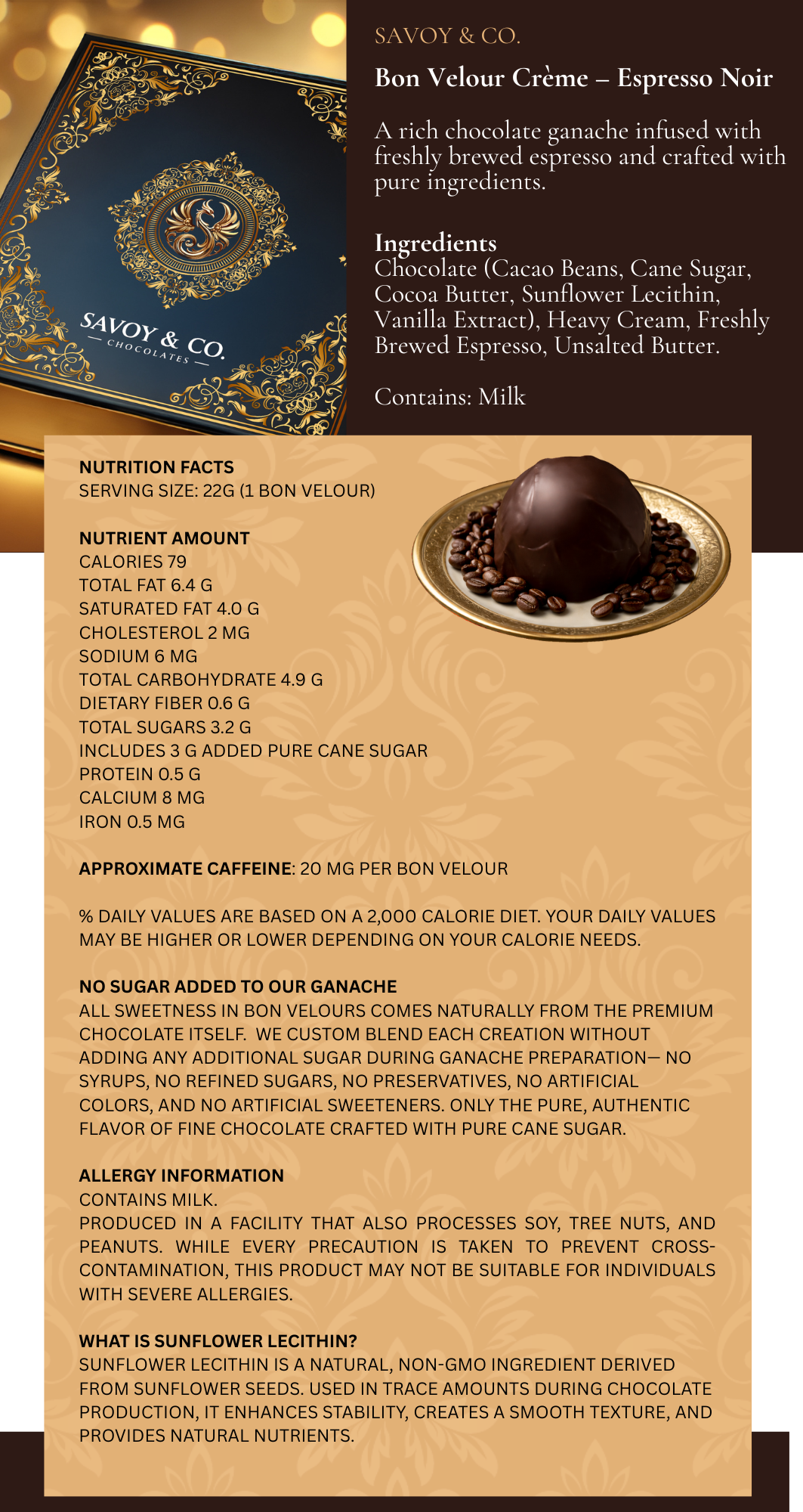 Bon Velour Crème – Espresso Noir - Made Fresh To Order